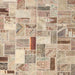 Square Contemporary Orange Salmon Pink Patchwork Rug, con860