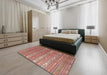 Machine Washable Contemporary Red Rug in a Bedroom, wshcon862