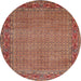 Sideview of Contemporary Tangerine Pink Modern Rug, con865