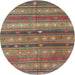 Sideview of Contemporary Dark Almond Brown Southwestern Rug, con867