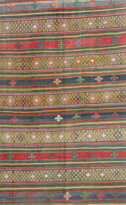 Contemporary Dark Almond Brown Southwestern Rug, con867