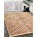 Contemporary Orange Modern Rug in Family Room, con870