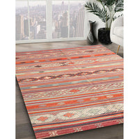 Contemporary Orange Southwestern Rug, con873