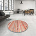 Round Contemporary Orange Southwestern Rug in a Office, con873