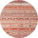 Sideview of Contemporary Orange Southwestern Rug, con873