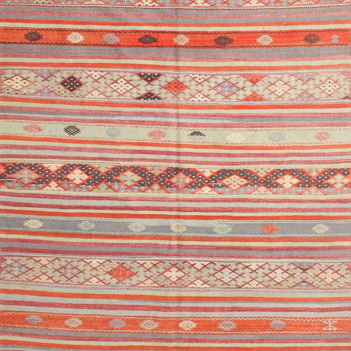 Contemporary Orange Southwestern Rug, con873