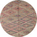 Sideview of Contemporary Chestnut Brown Southwestern Rug, con874