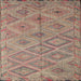 Square Contemporary Chestnut Brown Southwestern Rug, con874