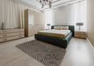 Contemporary Charcoal Black Modern Rug in a Bedroom, con875