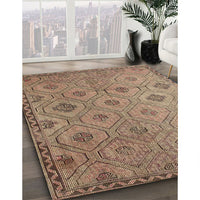 Contemporary Sienna Brown Southwestern Rug, con876