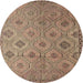 Sideview of Contemporary Sienna Brown Southwestern Rug, con876