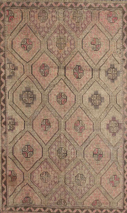 Contemporary Sienna Brown Southwestern Rug, con876