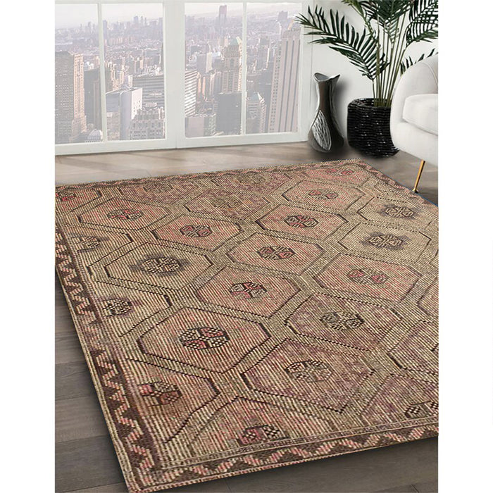 Machine Washable Contemporary Sienna Brown Rug in a Family Room, wshcon876