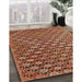 Machine Washable Contemporary Saffron Red Rug in a Family Room, wshcon877