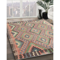 Contemporary Light French Beige Brown Southwestern Rug, con879