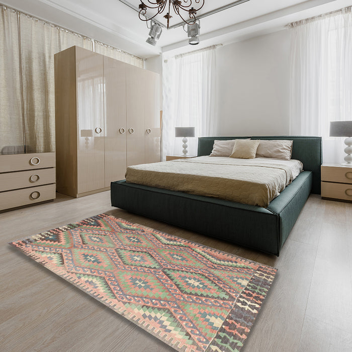 Machine Washable Contemporary Light French Beige Brown Rug in a Bedroom, wshcon879