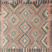 Square Contemporary Light French Beige Brown Southwestern Rug, con879