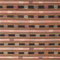 Square Contemporary Bakers Brown Southwestern Rug, con880