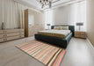 Contemporary Copper Red Pink Modern Rug in a Bedroom, con881