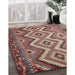 Contemporary Brown Red Southwestern Rug in Family Room, con882