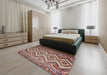 Contemporary Brown Red Southwestern Rug in a Bedroom, con882