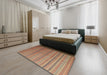 Contemporary Brown Modern Rug in a Bedroom, con883