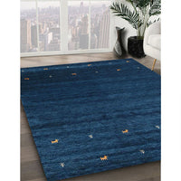 Contemporary Blue Modern Rug, con886