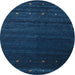 Sideview of Contemporary Blue Modern Rug, con886