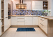 Contemporary Blue Modern Rug in a Kitchen, con886