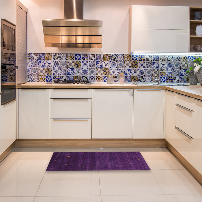 Contemporary Purple Modern Rug in a Kitchen, con887