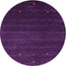 Sideview of Contemporary Purple Modern Rug, con887