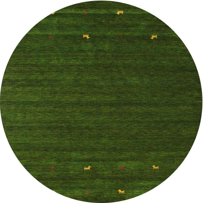 Square Machine Washable Contemporary Shamrock Green Rug, wshcon888