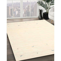 Contemporary Peach Beige Solid Rug, con889