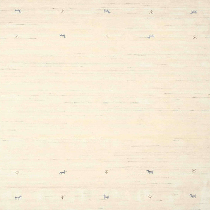 Square Contemporary Peach Beige Solid Rug, con889