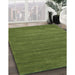 Contemporary Seaweed Green Modern Rug in Family Room, con88