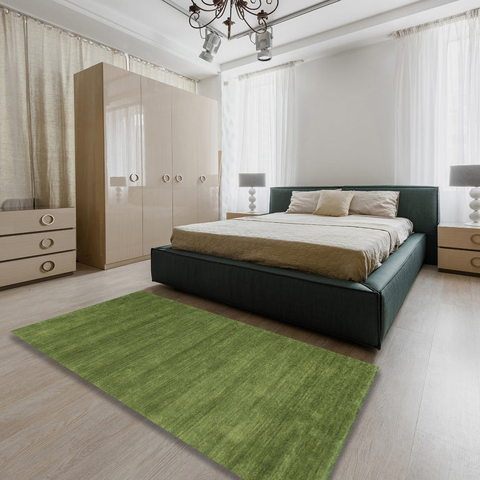 Machine Washable Contemporary Seaweed Green Rug in a Bedroom, wshcon88