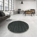 Round Machine Washable Contemporary Light Black Rug in a Office, wshcon890