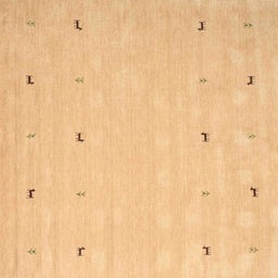 Square Contemporary Chrome Gold Yellow Solid Rug, con891