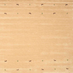 Square Contemporary Chrome Gold Yellow Solid Rug, con893