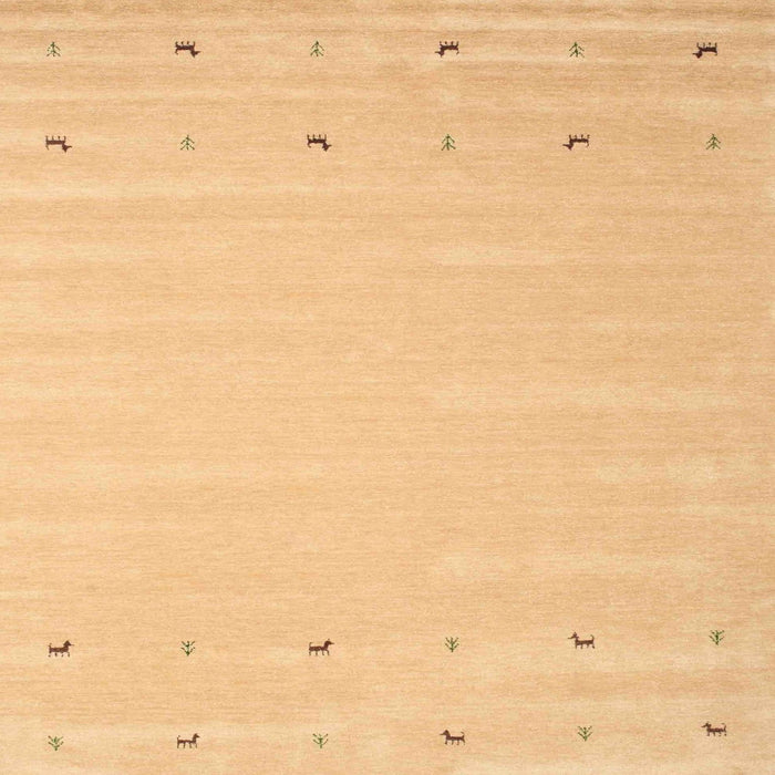 Square Contemporary Chrome Gold Yellow Solid Rug, con893