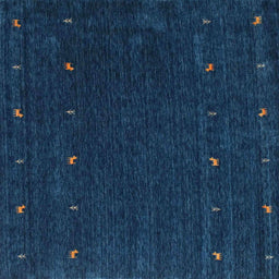 Sideview of Machine Washable Contemporary Blue Rug, wshcon895
