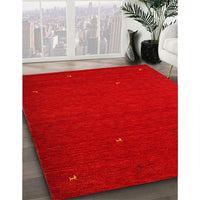 Contemporary Sunrise Orange Modern Rug, con896