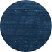 Square Machine Washable Contemporary Blue Rug, wshcon898