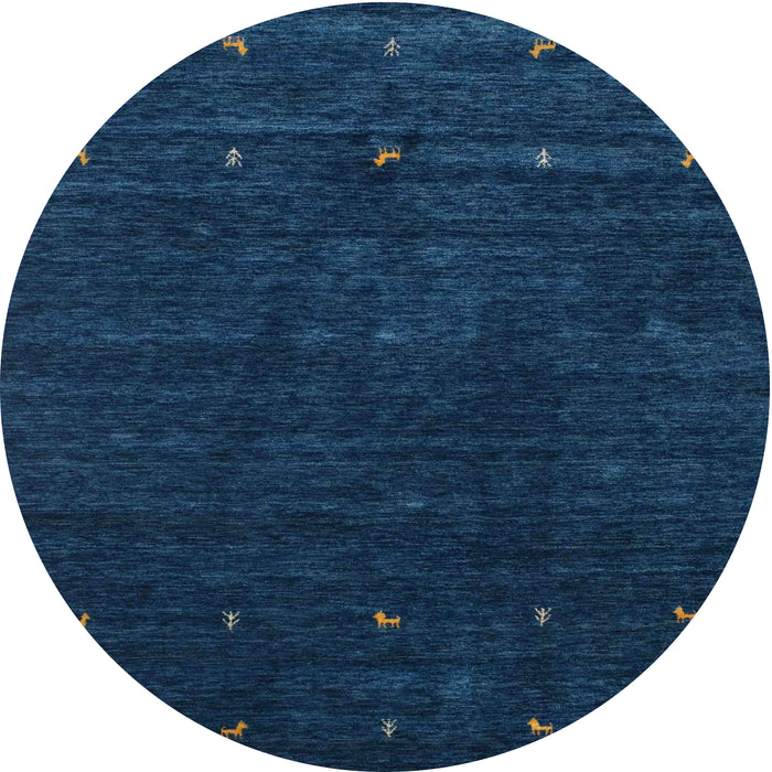 Sideview of Contemporary Blue Modern Rug, con898