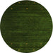 Sideview of Contemporary Dark Forest Green Modern Rug, con899