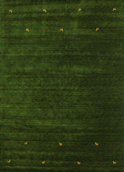 Contemporary Dark Forest Green Modern Rug, con899