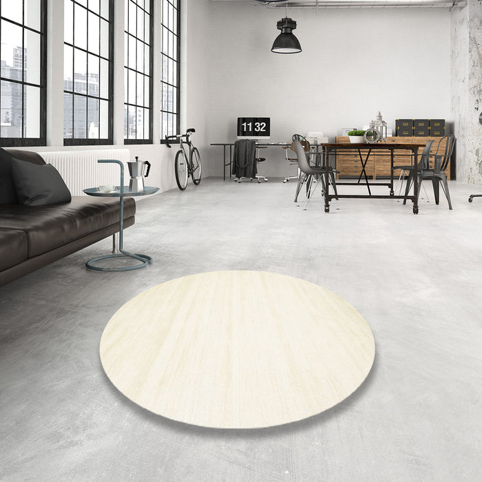 Round Machine Washable Contemporary Gold Rug in a Office, wshcon89