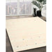 Contemporary Peach Beige Solid Rug in Family Room, con900