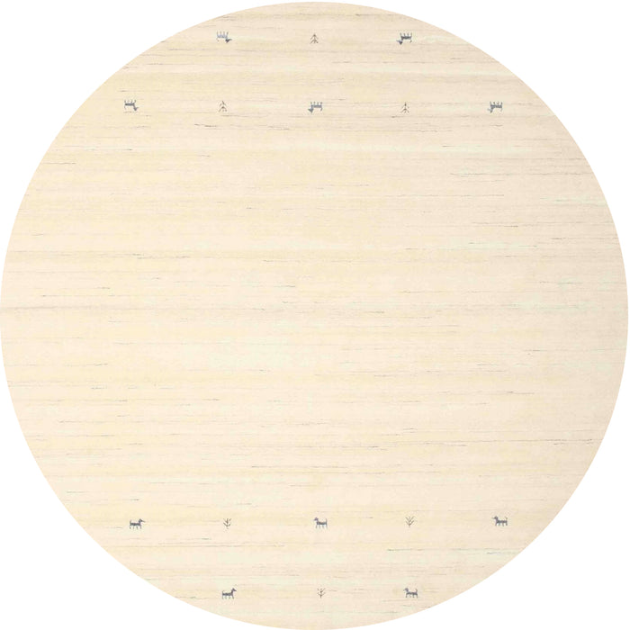 Square Machine Washable Contemporary Navajo White Rug, wshcon901