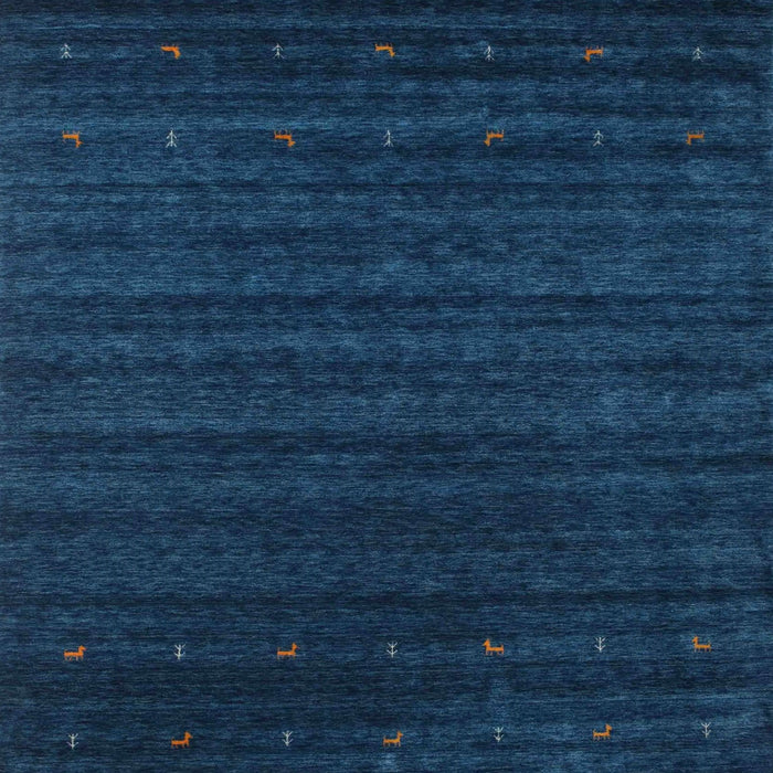 Square Contemporary Blue Modern Rug, con902